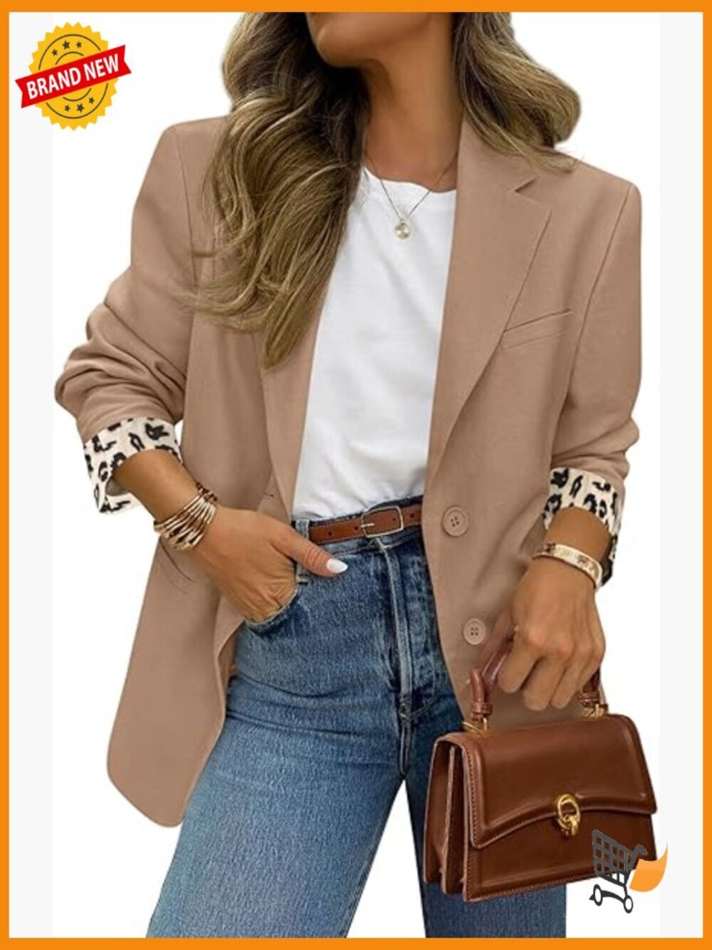 Open Front Blazer Jacket Business Casual Notch Lapel Long Sleeve For Women